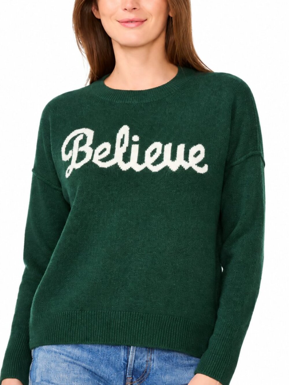 Vince Camuto Women's Holiday Sweater X-SMALL Green - Believe